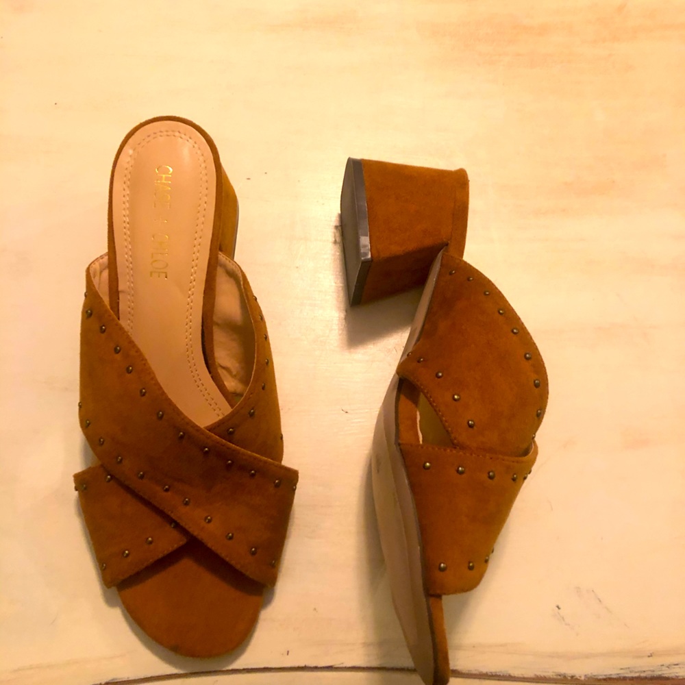 Suede slides size 9